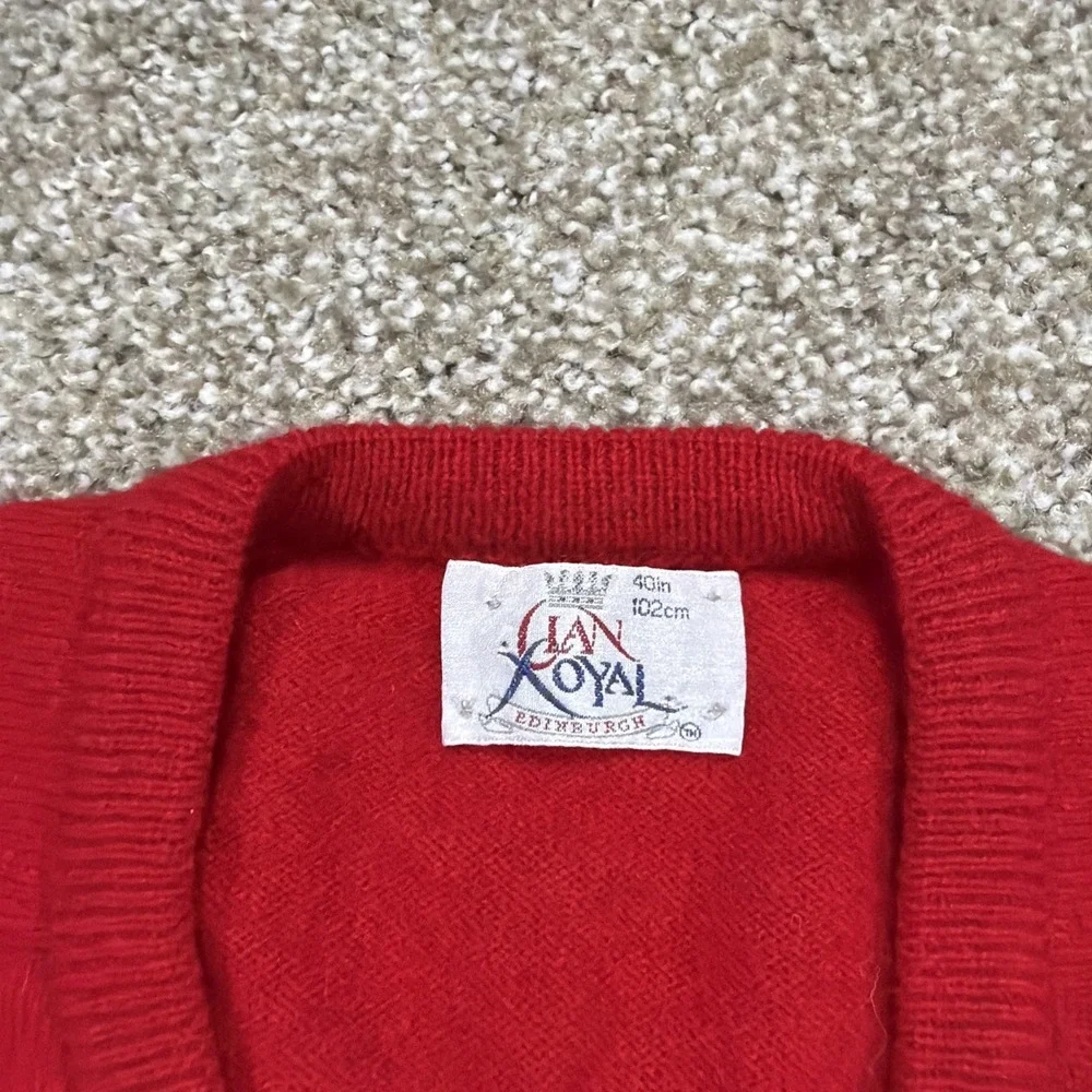Vintage The Old Course St Andrews V Neck Sweater 90s Clan Royal Size Large - Picture 3 of 7